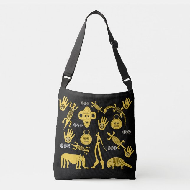 Bolso Cruzado Resumen arte tribal africano (Anverso)