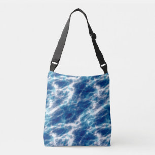 Bolso Cruzado Resumen azul y blanco