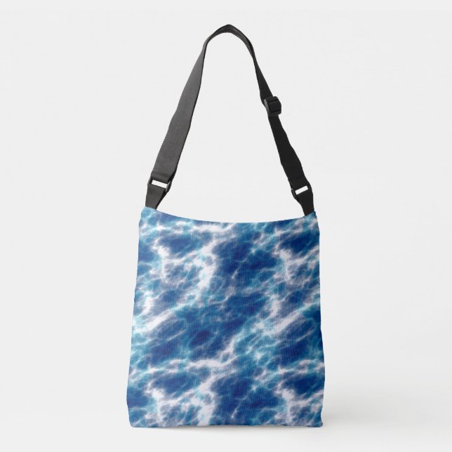 Bolso Cruzado Resumen azul y blanco (Anverso)