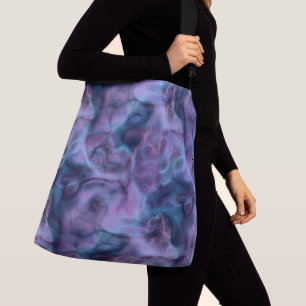 Bolso Cruzado Resumen azul y púrpura