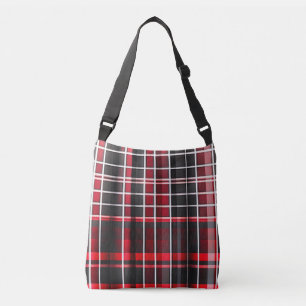 Bolso Cruzado Resumen Colección popular Red Black Plaid