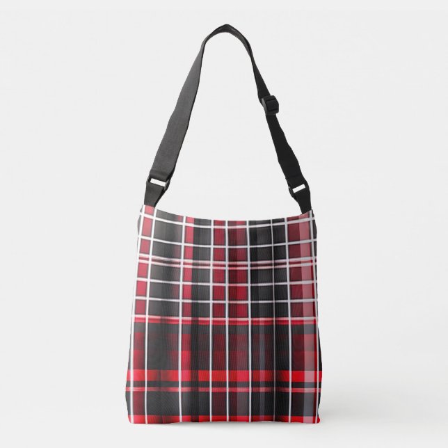 Bolso Cruzado Resumen Colección popular Red Black Plaid (Anverso)