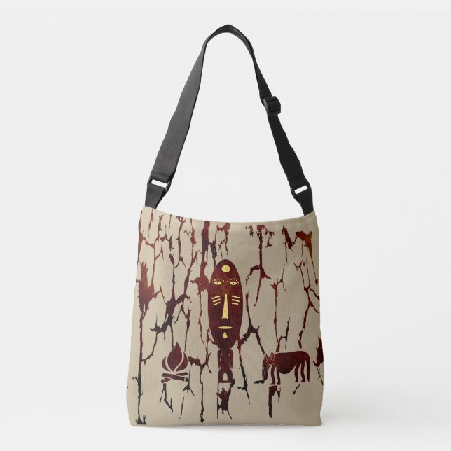 Bolso Cruzado Resumen de arte tribal africano (Anverso)