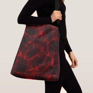 Bolso Cruzado Resumen de giro de mármol rojo y negro