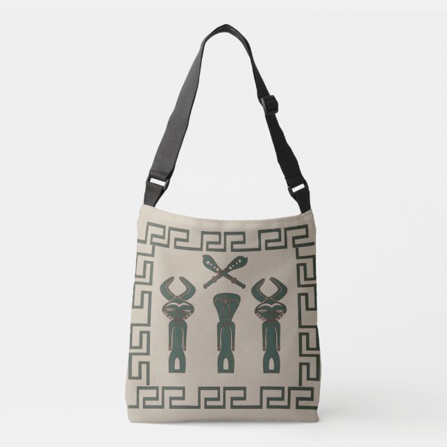 Bolso Cruzado Resumen de la escena ritual tribal africana (Anverso)