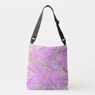 Bolso Cruzado Resumen de la flor oriental de flores de color ros