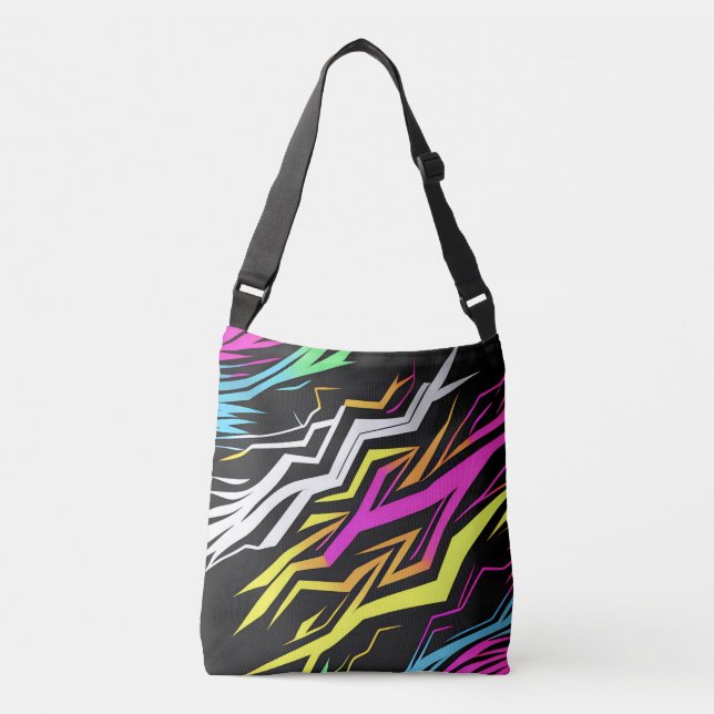Bolso Cruzado Resumen de las franjas de Neon (Anverso)