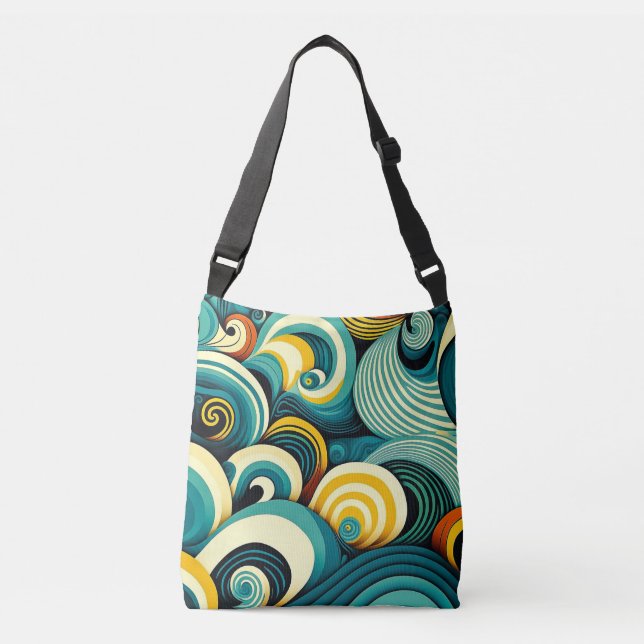 Bolso Cruzado Resumen de obras de arte de las olas hippie de la  (Anverso)