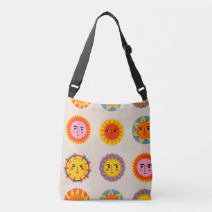 Bolso Cruzado Resumen de soles: patrón étnico sin costuras.