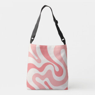 Bolso Cruzado Resumen de Swirl Líquido en rosa suave