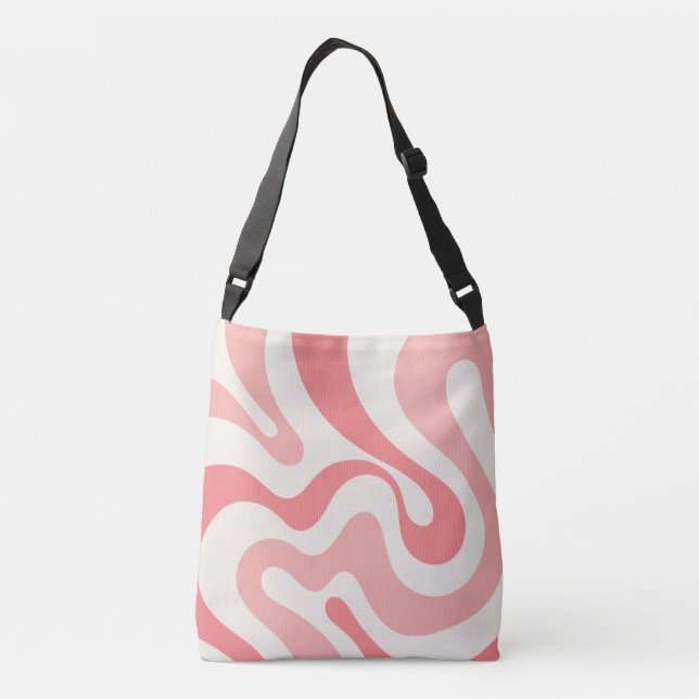 Bolso Cruzado Resumen de Swirl Líquido en rosa suave (Reverso)