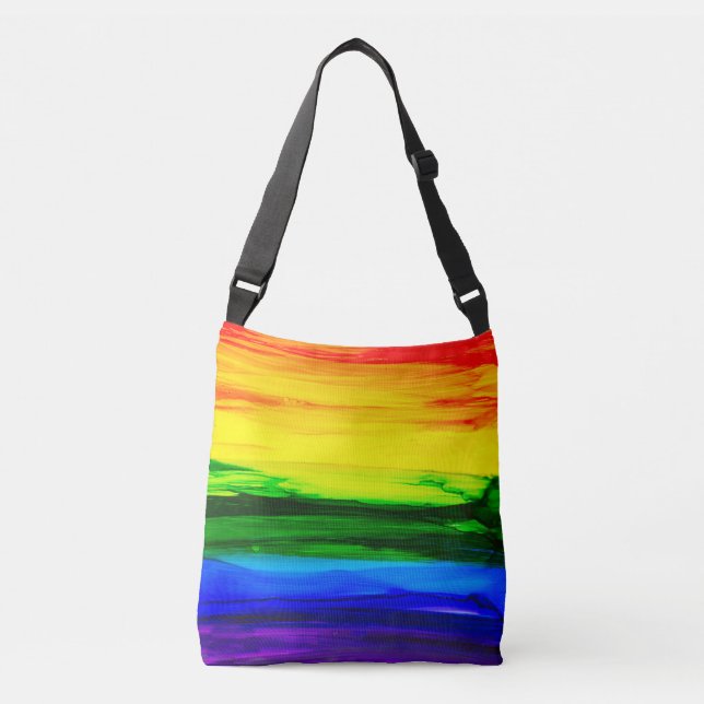 Bolso Cruzado Resumen de tinta de alcohol arcoiris (Anverso)