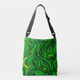 Bolso Cruzado Resumen de vidrio manchado verde