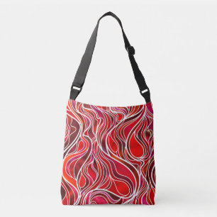 Bolso Cruzado Resumen de vidrio rojo manchado