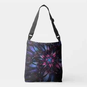 Bolso Cruzado Resumen del diseño de flor fractal.