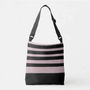 Bolso Cruzado Resumen en negro y rosa Cute moderno patrón de mod
