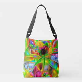 Bolso Cruzado Resumen Flores psicodélicas