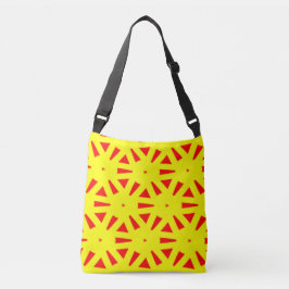 Bolso Cruzado Resumen moderno Patrón negrita amarillo y rojo de