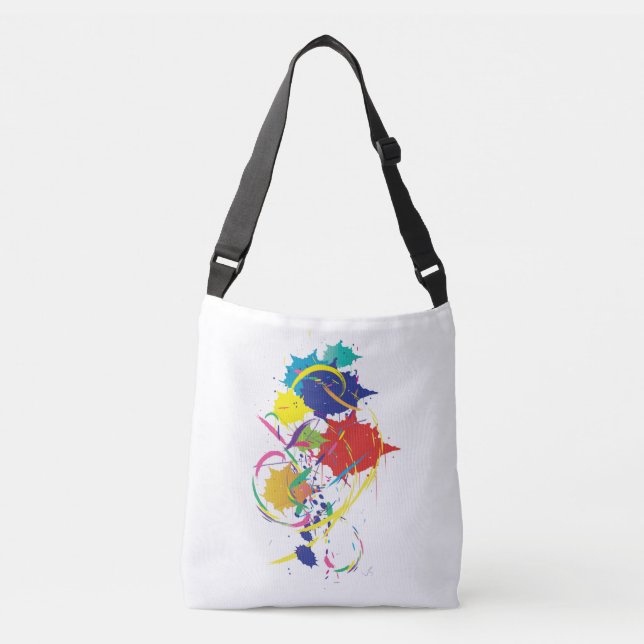 Bolso Cruzado Resumen Paint Splatter Design Guay moderno (Anverso)