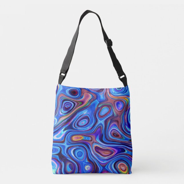Bolso Cruzado Resumen Paint Swirls Naranja Azul Púrpura Pink (Reverso)