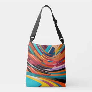Bolso Cruzado Resumen Patrón brillante colorido moderno audaz ur