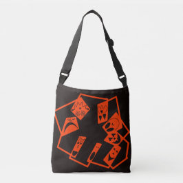 Bolso Cruzado Resumen, rostros de calabaza en negro, Halloween