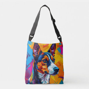Bolso Cruzado Retrato abstracto de perro Basenji