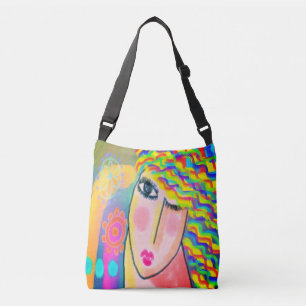 Bolso Cruzado Retrato abstracto y gracioso de una mujer