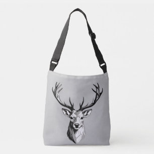 Bolso Cruzado Retrato de arte gráfico de vectores Stag Retrato d