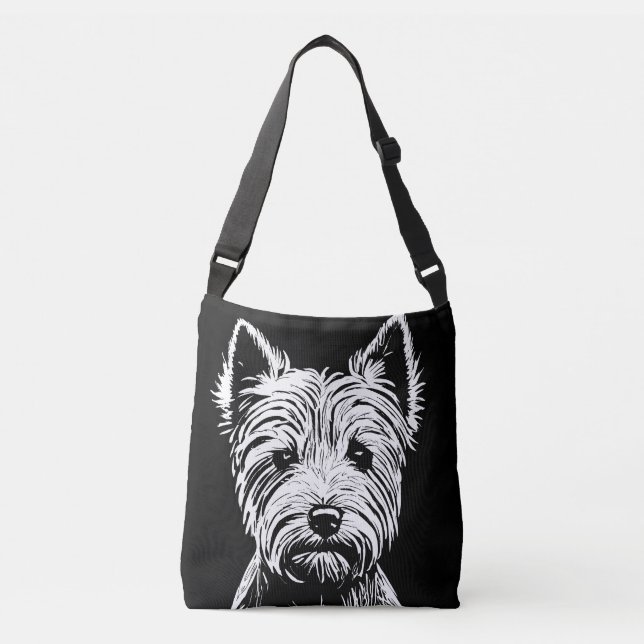 Bolso Cruzado Retrato de Cachorro Westie (Anverso)