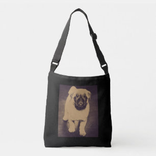 Bolso Cruzado Retrato de perro de pug cuta