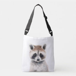 Bolso Cruzado Retrato de Raccoon Bebé