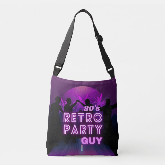 Bolso Cruzado Retro 80 Disco Dance Fiesta Neon Purple Funky (Anverso)