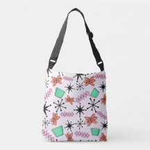 Retro Atómico MCM Naranja rosa Negro Verde