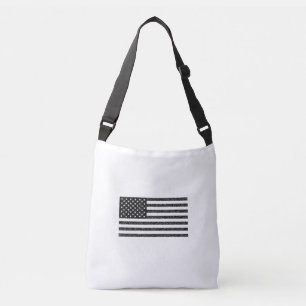 Bolso Cruzado Retro de cosecha blanca y negra de la bandera de l