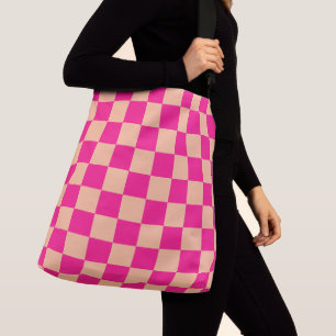 Bolso Cruzado Retro geométrico de melocotón rosa caliente cuadra
