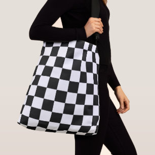 Bolso Cruzado Retro geométrico negro y blanco