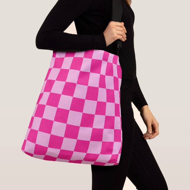 Bolso Cruzado Retro geométrico rosa cálido (Detalle)