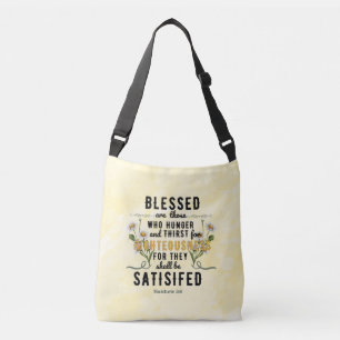 Bolso Cruzado Retro Matthew 5:6 Acuarela
