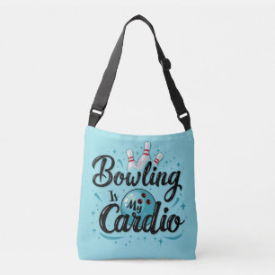 Bolso Cruzado Retro Neon "La bolera es mi cardio" divertido boli