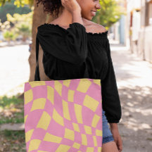 Retro ondulado rosa y amarillo