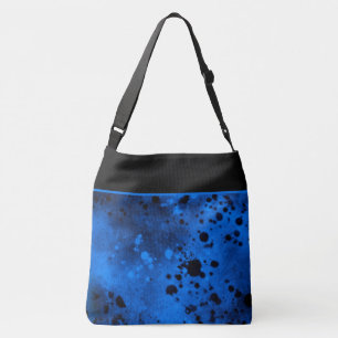 Bolso Cruzado Retro Paint Splatt Efecto Azul y Negro
