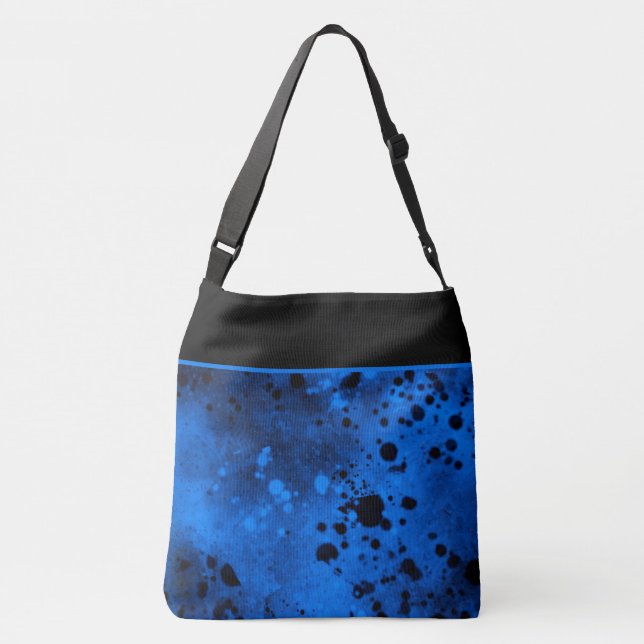 Bolso Cruzado Retro Paint Splatt Efecto Azul y Negro (Reverso)