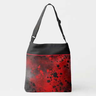 Bolso Cruzado Retro Paint Splatt Efecto Rojo y Negro
