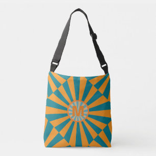 Bolso Cruzado Retro Sunbeam Azul Naranja Fresco Rayado Monograma