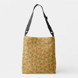 Bolso Cruzado Retro Sunburst Daisy Floral in Golden Olive