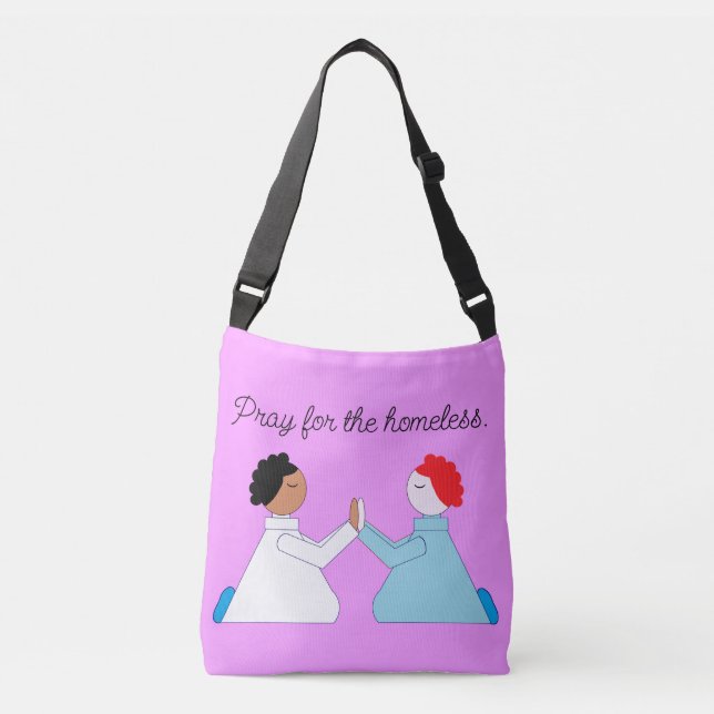 Bolso Cruzado Rezar por las personas sin hogar: Lavender (Anverso)