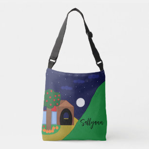 Bolso Cruzado Rising Moon con manzana y montaña: