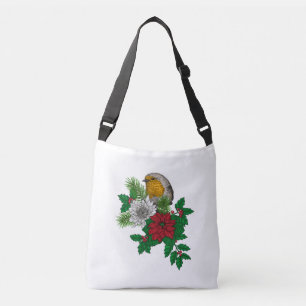 Bolso Cruzado Robo rojo en la decoración navideña