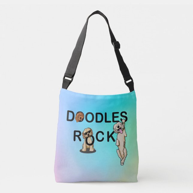Bolso Cruzado Rock de Doodles de KiniArt (Anverso)